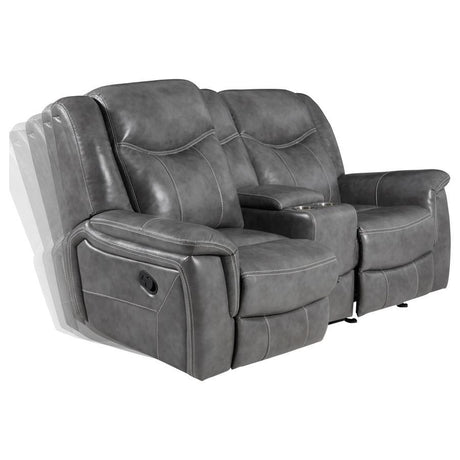 Conrad - Loveseat Motion tapizado - Gris frío