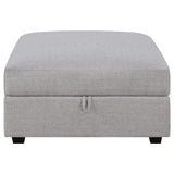 Cambria - Upholstered Square Storage Ottoman - Gray