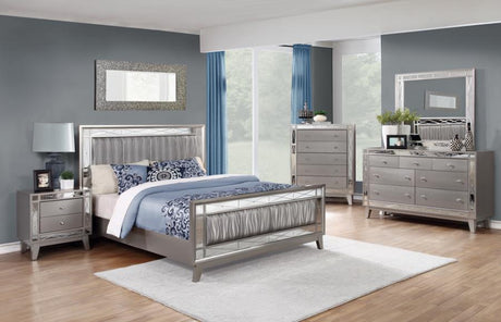 Leighton - Kids & Teens Panel Bed with Mirrored Accents