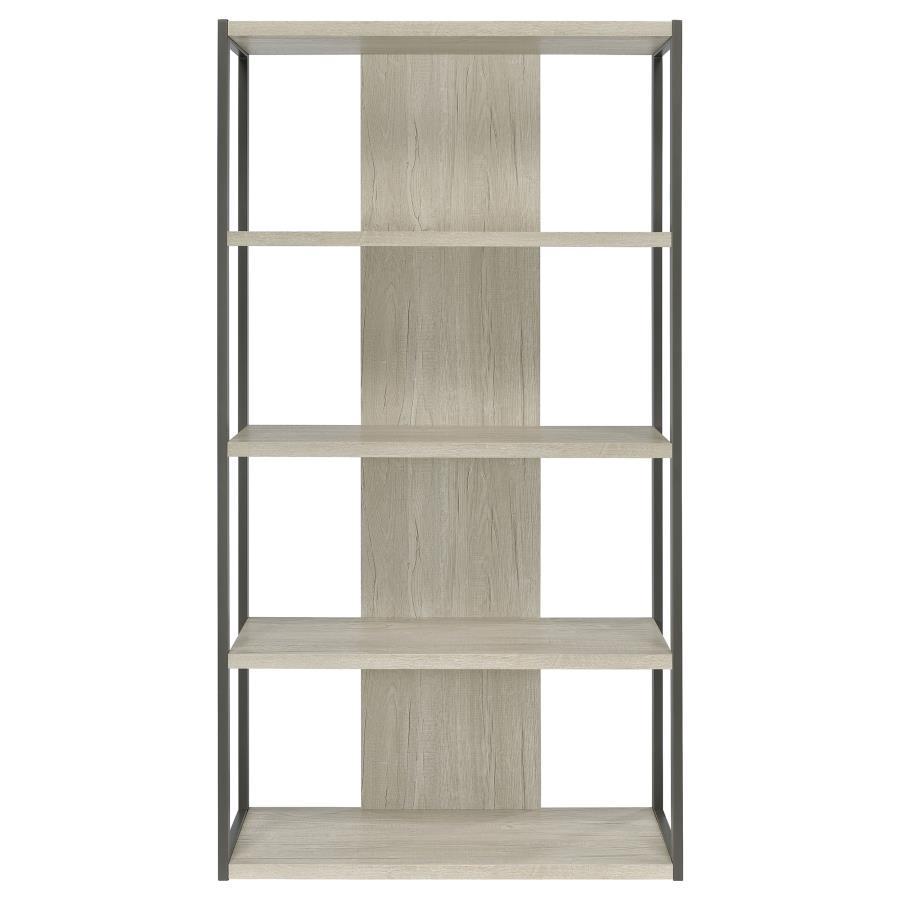 Loomis - 4-Shelf Bookcase - Whitewashed Gray