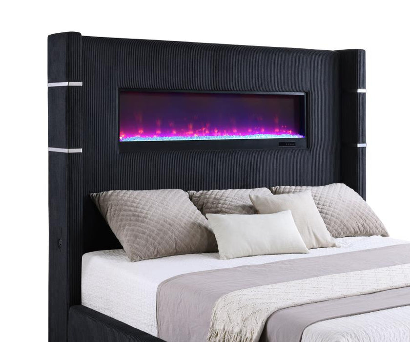 Queen Bed with Flame Visualizer Box