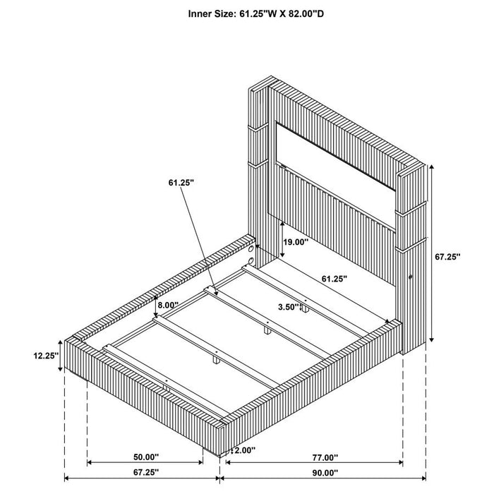 Queen Bed with Flame Visualizer Box