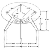 Paxton - Juego de comedor redondo de 5 piezas con tapa de cristal - Nuez moscada