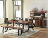 Ditman - Mesa de comedor Live Edge - Sheesham gris y negro