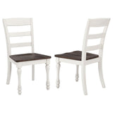 Madelyn - Ladder Back Side Chairs (Set of 2) - Dark Cocoa And Coastal White