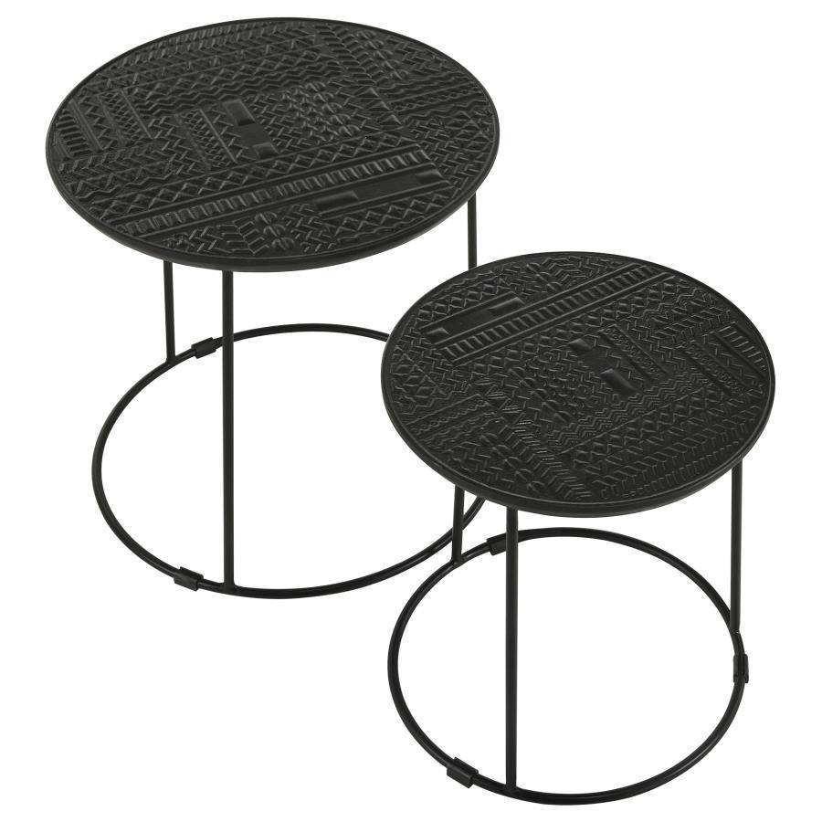 Loannis - 2 Piece Round Nesting Table - Matte Black