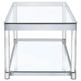 Anne - Coffee Table With Lower Shelf - Chrome And Clear