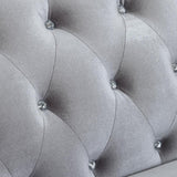 Frostine - Button Tufted Sofa - Silver