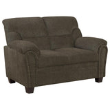 Clemintine - Loveseat tapizado con ribete de clavo