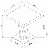 Freda - Mesa Cuadrada con Doble Base en X