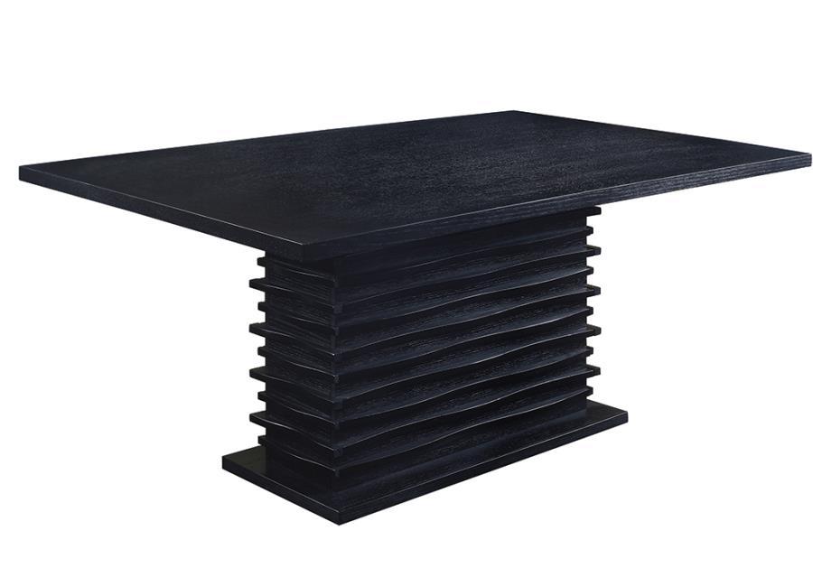 Stanton - Mesa de comedor rectangular con pedestal - Negro