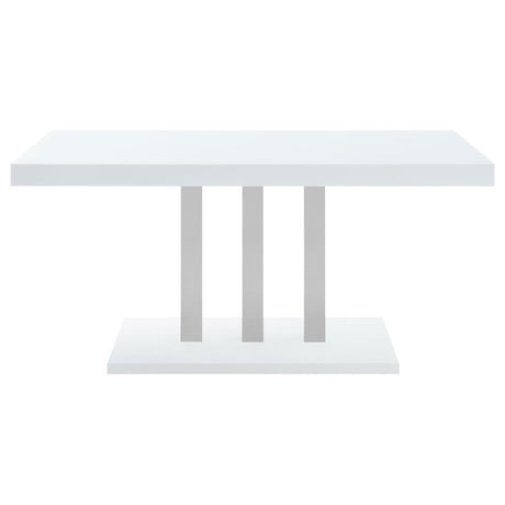 Brooklyn - Rectangular Dining Table - White High Gloss And Chrome