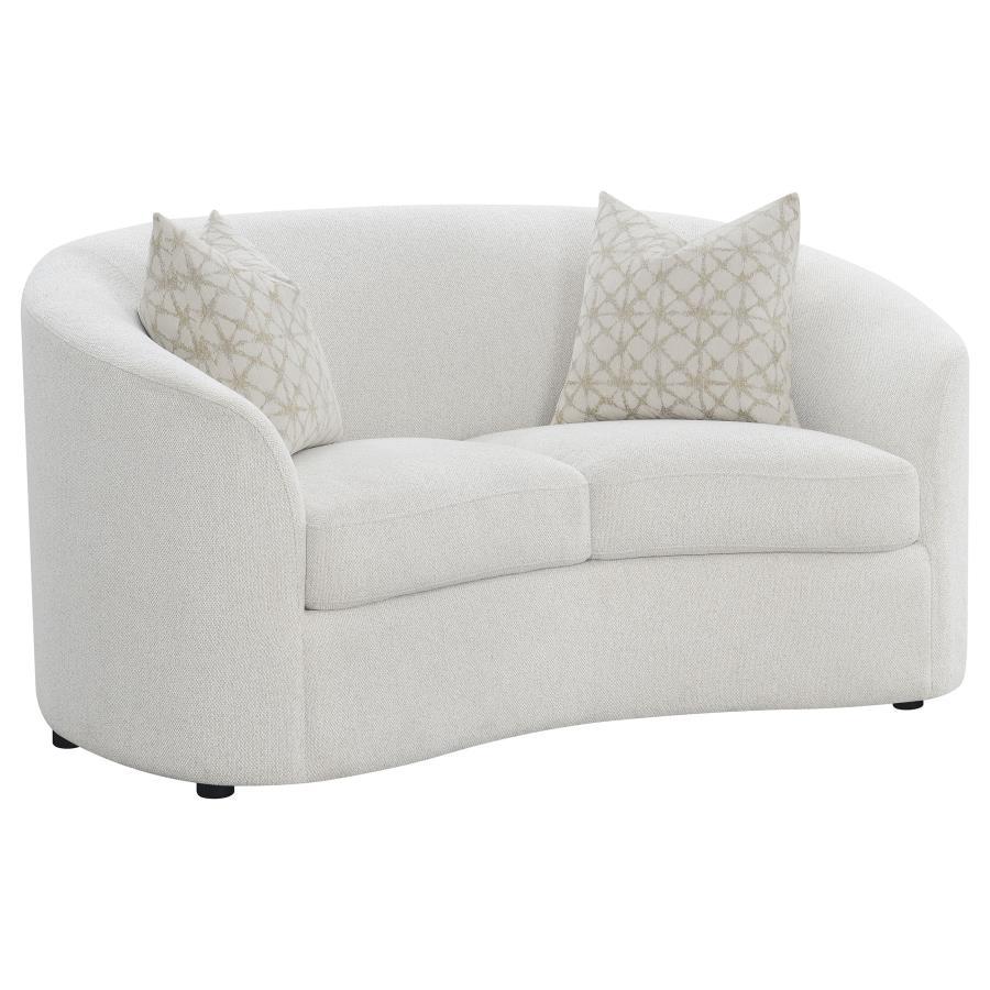 Rainn - Loveseat tapizado con respaldo ajustado - Latte