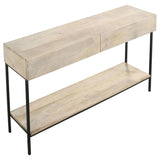 Rubeus - 2-Drawer Console Table With Open Shelf - White Washed