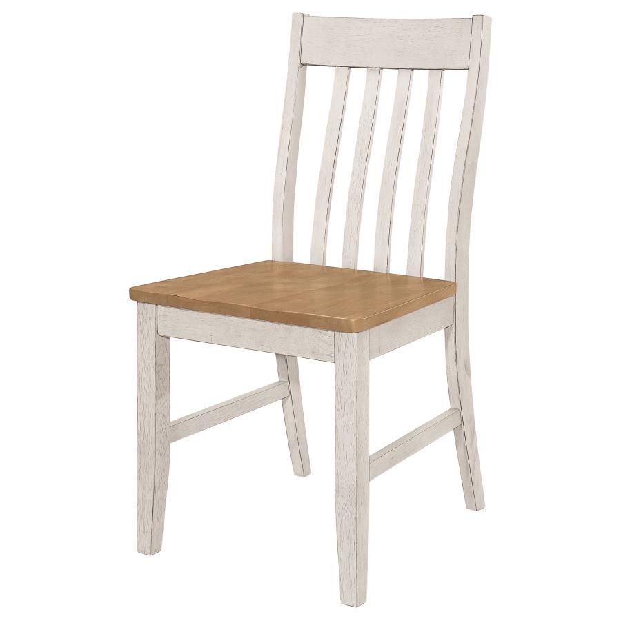 Kirby - Slat Back Side Chair (Set of 2) - Natural And Rustic Off White