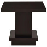 Reston - Pedestal Square End Table - Cappuccino