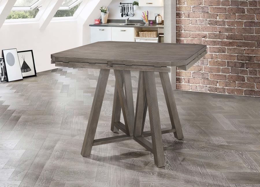 Athens - Round Counter Height Table With Drop Leaf - Barn Gray