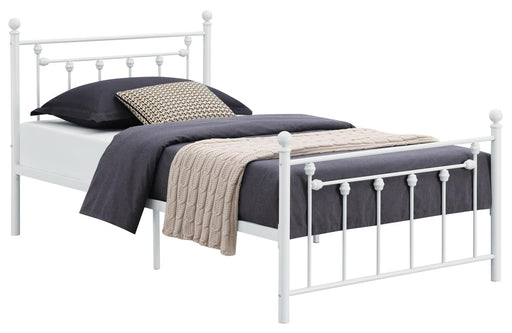 Canon Twin Metal Slatted Headboard Platform Bed - White image