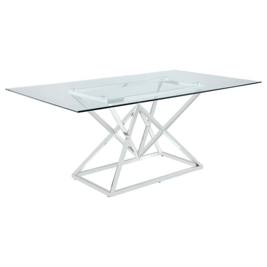 Beaufort - Rectangle Glass Top Dining Table - Chrome