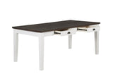 Kingman - Mesa de comedor con 4 cajones - Espresso y blanco