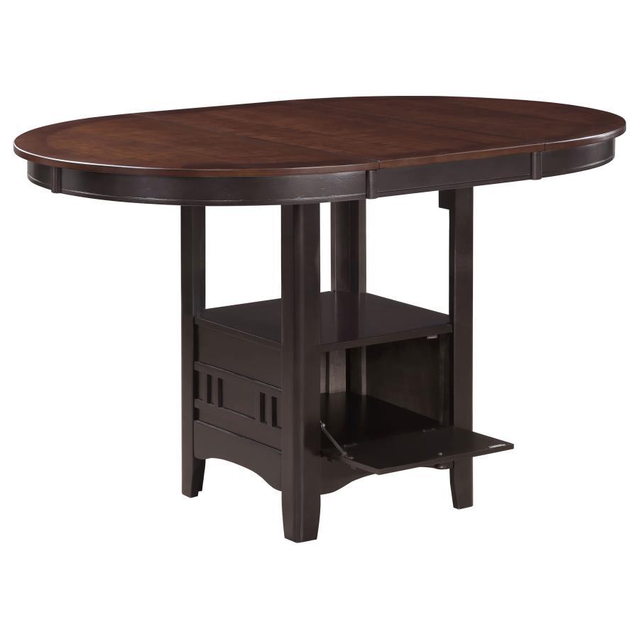 Lavon - Oval Counter Height Table - Light Chestnut And Espresso