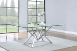 Beaufort - Rectangle Glass Top Dining Table - Chrome