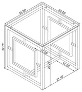 Merced - Square Tempered Glass Top End Table - Nickel