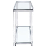 Anne - Sofa Table With Lower Shelf - Chrome And Clear