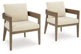 Serene Bay - Dark Brown / White - Arm Chair With Cushion (Set of 2)