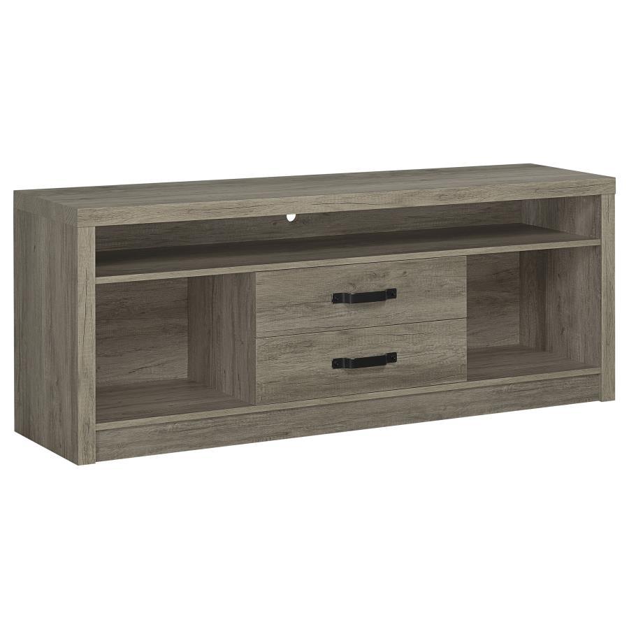 Burke - Consola de TV con 2 cajones - Madera flotante gris