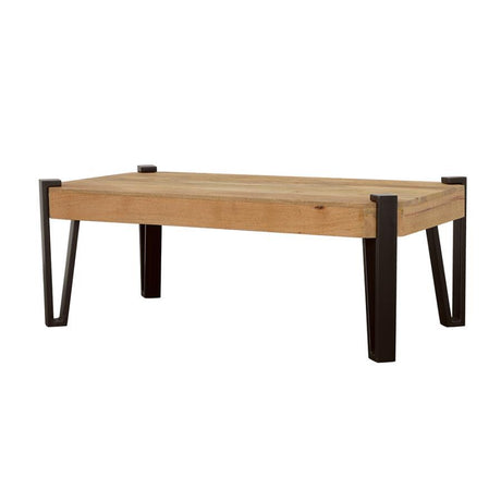 Winston - Mesa de centro rectangular de madera - Negro natural y mate