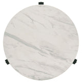 Tandi - Round End Table Faux Marble - White And Black