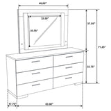 Felicity - 6-Drawer Dresser With LED Mirror - Glossy White