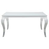 Carone - Mesa de comedor rectangular con tapa de cristal