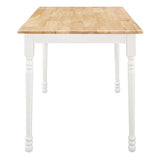 Taffee - Mesa de comedor rectangular - Marrón natural y blanco