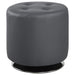 Bowman Round Upholstered Ottoman Grey image