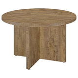 Jamestown - Mesa de comedor redonda de madera con laminado decorativo - Marrón mango