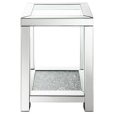 Valentina - Square End Table With Glass Top Mirror