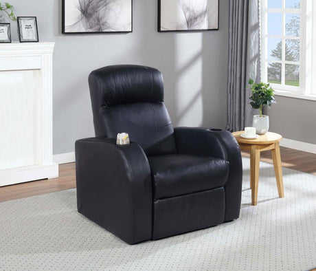 Cyrus - Sillón reclinable tapizado para cine en casa - Negro