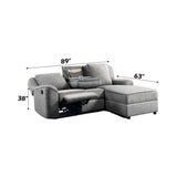 Destiny - Motion Sectional Sofa - Gray Linen