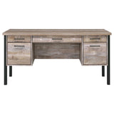 Samson - 4-Drawer Office Desk - Weathered Oak