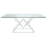 Beaufort - Rectangle Glass Top Dining Table - Chrome