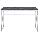 Grimma - Writing Desk - Rustic Gray Herringbone