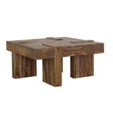 Samira - Wooden Square Coffee Table - Natural Sheesham