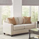 Christine - Loveseat tapizado con respaldo de cojín - Beige