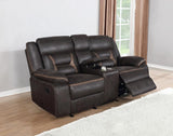 Greer - Loveseat planeador con consola