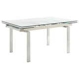 Wexford - Glass Top Dining Table With Extension Leaves - Chrome