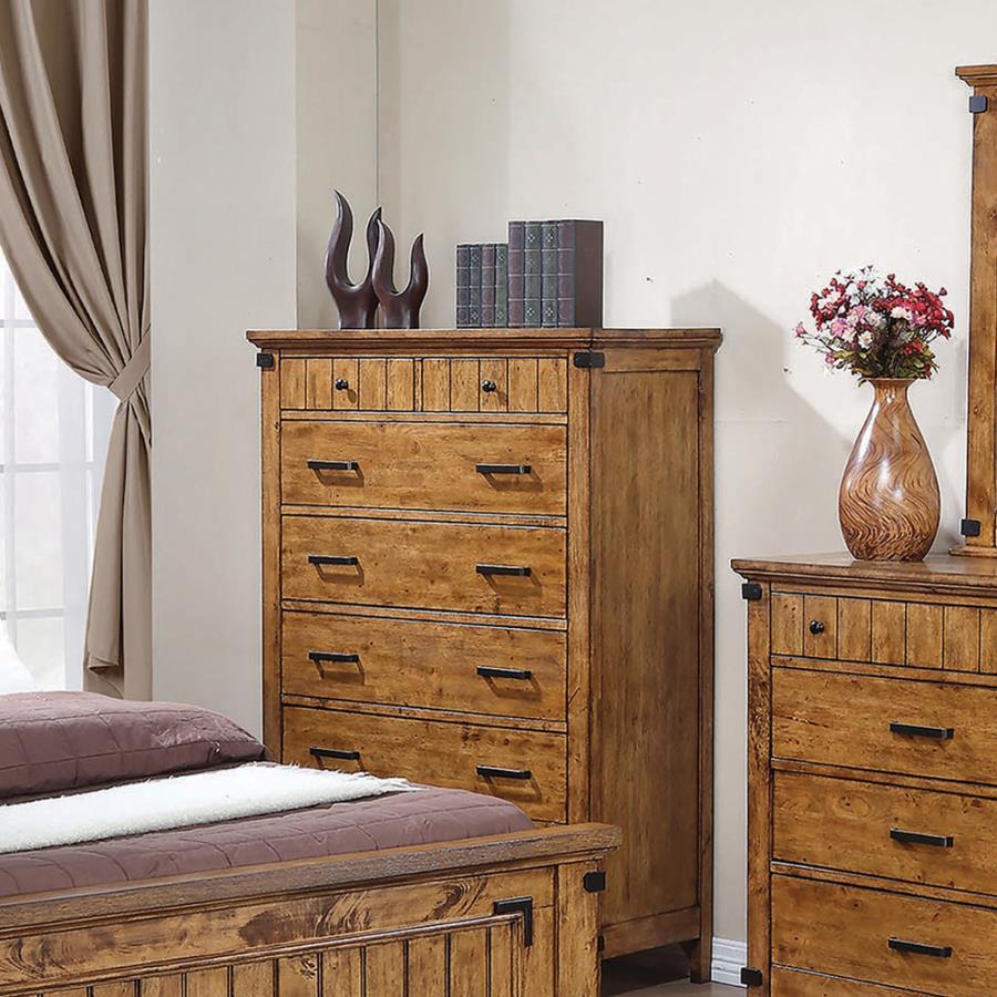 Brenner - 7-Drawer Chest - Rustic Honey