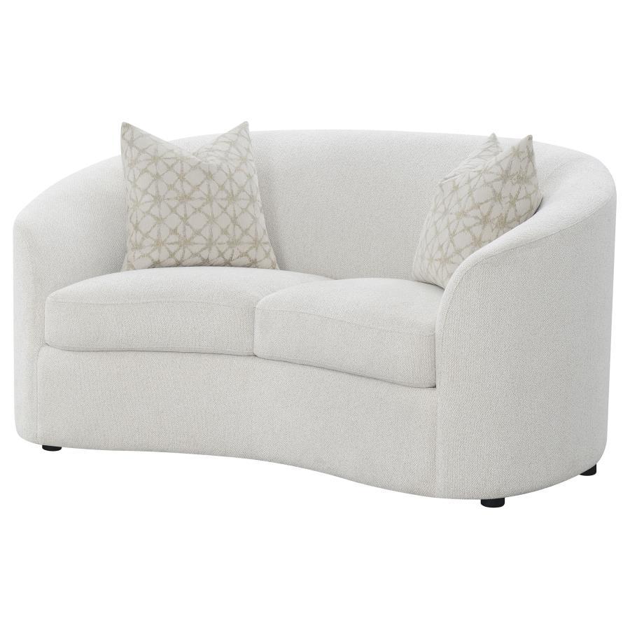 Rainn - Loveseat tapizado con respaldo ajustado - Latte