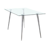 Gilman - Mesa de comedor rectangular con tapa de cristal